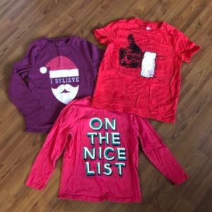 🎅🏻Lot of 3 Christmas Shirts, Kids Size 5🎅🏻